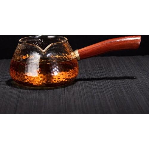Heat Resistant Borosilicate Glass Fair Cup Tea Wood Craft Handle Tea Cup TeaSet Teaware Teapots Accessories 300ml