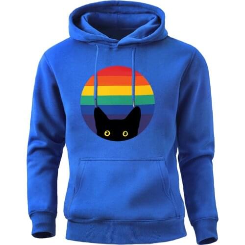Hoodies Hooded Hoodie Streetwear Japanese Style Lovely Cat Mens Crewneck Sweatshirts Pullovers Tracksuits Autumn Winter Tops
