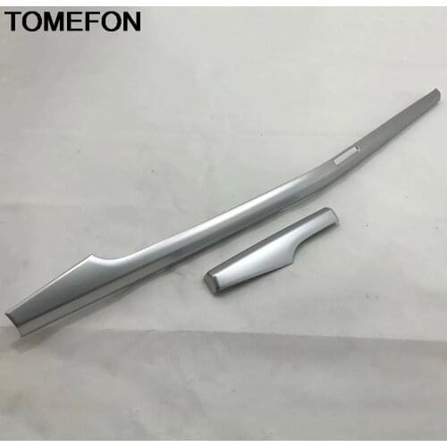 TOMEFON For Audi Q5 FY 2018 2019 Front Console Center Strip Frame Moulding Sticker Cover Trim Interior Accessories ABS Chrome