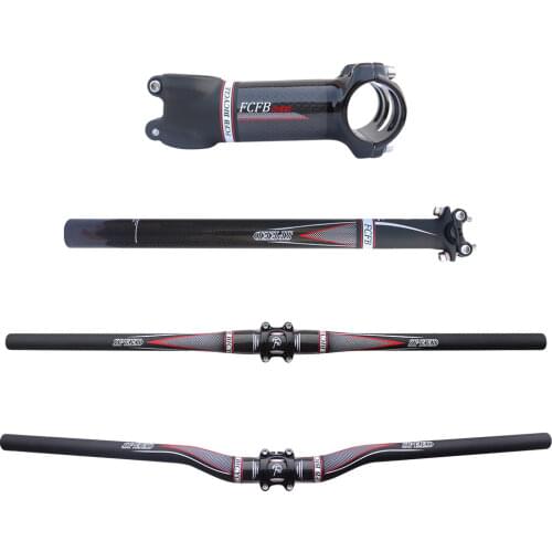 Carbon handlebar Mountain Bike MTB Handlebar Sets Flat or Riser Handlebar + Stem+carbon Seatpost road bike bicycle next xxx
