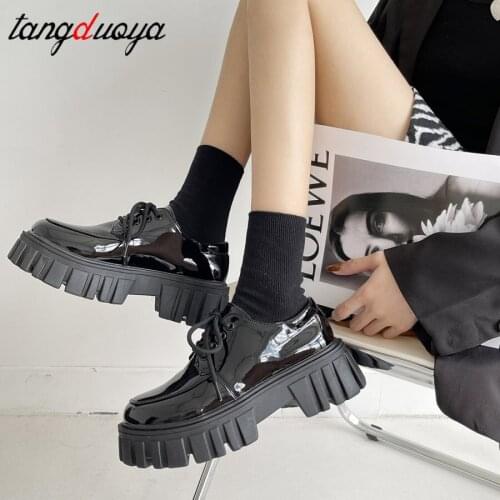 Japanese School Uniform Shoes Student Vulcanized Shoes Women Kawaii Lolita Soft Girls Round Toe Thick Platform Mary Jane Shoes