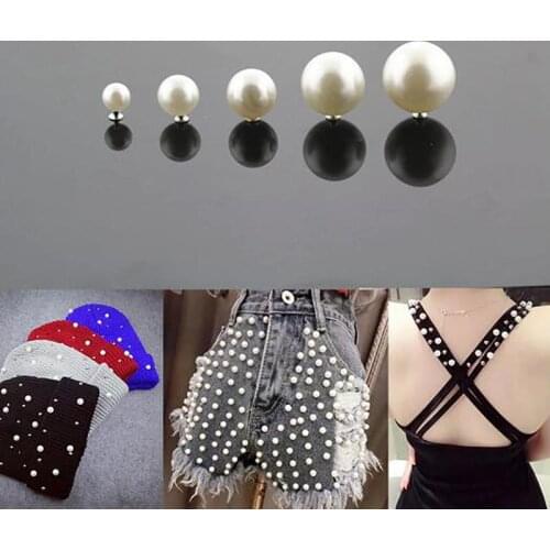 1 Set Fake Pearl Rivets Buttons Cloth Pants Bag Shoes Decoration DIY Clothes Accessories 8mm 10mm 12mm