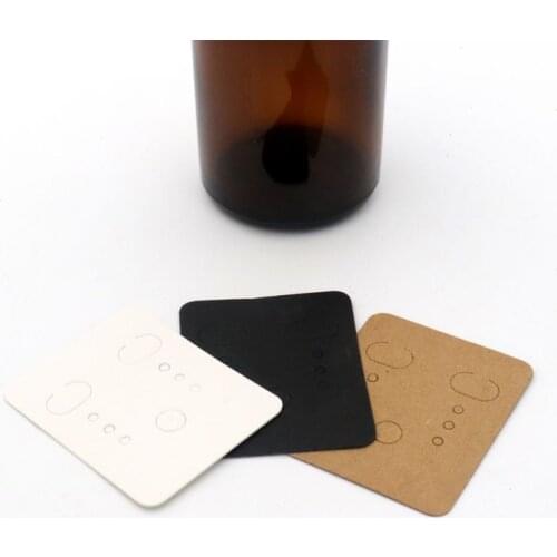 100pcs/lot 3.8X4.8CM Rectangle Blank Kraft Paper Jewelry Price Tags Earrings Label Tags For Jewelry Finding DIY Accessories