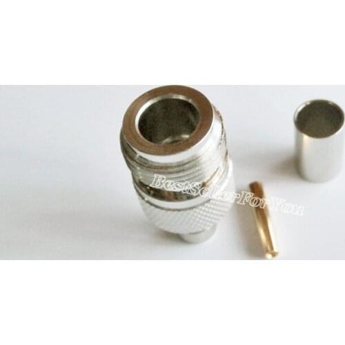 1x N Female Jack Straight Crimp For RG5 RG6 5D-FB LMR300 Cable Coax RF Connector