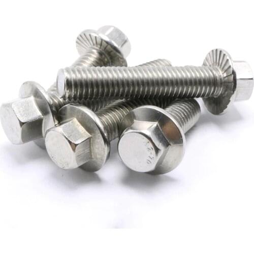 2PCS GB5787 A2-70 Hex Flange Screws Frame Bolt M8*16/20/25/30/35/40/45/50mm