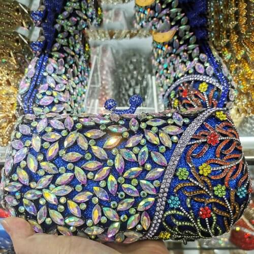 2021 AB Rhinestone Diamond Clutch Evening Party Purse Luxury Womens Chain Shoulder Clutches Handabgs Fashion Ladies Clutch