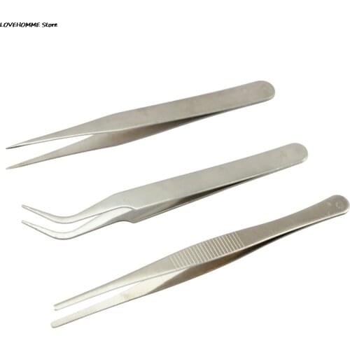 3/6pcs New Stainless Steel Industrial Anti-static Tweezers Watchmaker Repair Excellent Quality Tools