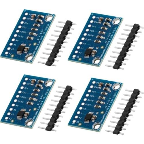 4Pcs ADS1115 4 Channel Small 16Bit High Precision Analog to Digital Converter, ADC Development Board Module
