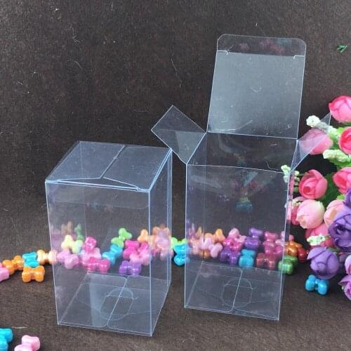 50pcs 5*7*7cm clear plastic pvc box packing boxes for gifts/chocolate/candy/cosmetic/crafts square transparent pvc Box