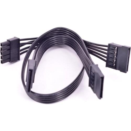 5Pin 1 to 3 SATA 15Pin Female PSU Power Supply Cable for Cooler Master Silent Pro Gold 1200W Modular