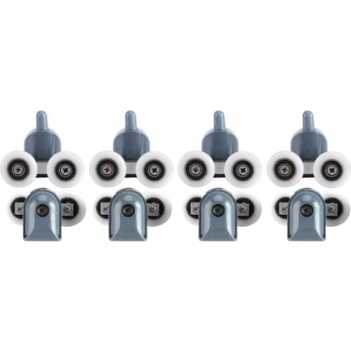 8 x Twin Bottom Top Shower Door Rollers Pulleys Wheels Runners for Bathroom Door Tool Accessory