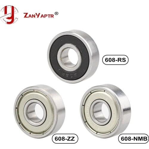 5PCS ABEC-7 Deep groove ball bearing 608ZZ 608z 2RS NMB 8X22X7 mm bearing steel 608 ZZ skating bearing for 3D printer for CNC