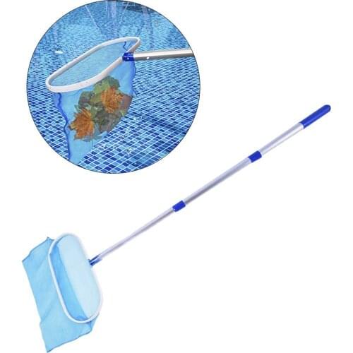 Swimming Pool Accessories Skimmer Net With Adjustable Detachable Telescopic Pole Deep Bag Net Water Surface Debris Cleaning Net