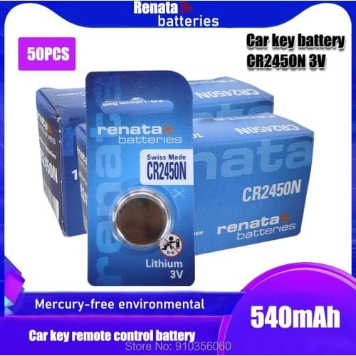50pcs/pack CR2450 RENATA Button Batteries KCR2450 LM2450 Cell Coin Lithium Battery 3V CR 2450 For Watch Electronic Toy Remote