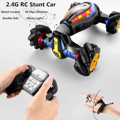 Watch Gesture Induction Twisting Stunt Car Off Load Climbing Vehicle Light Music Drift Racing Car Shockproof Watch Control Toys
