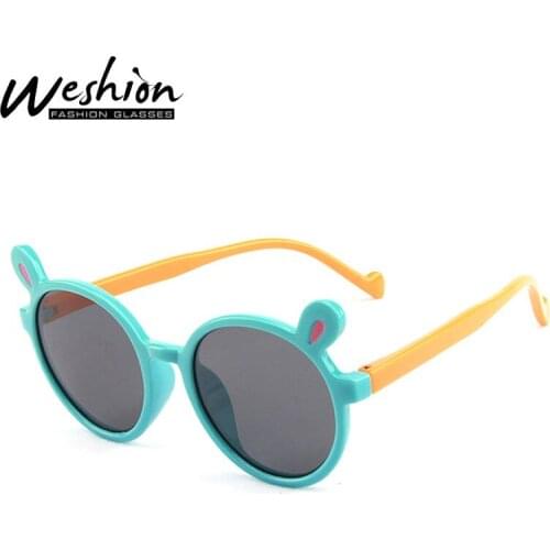 Kids Polarized Sunglasses Girls Boy Children Eyegalsses Baby Carton Sun Glasses 2019 Flexible Round Bear Head Eyewear Ninos Con