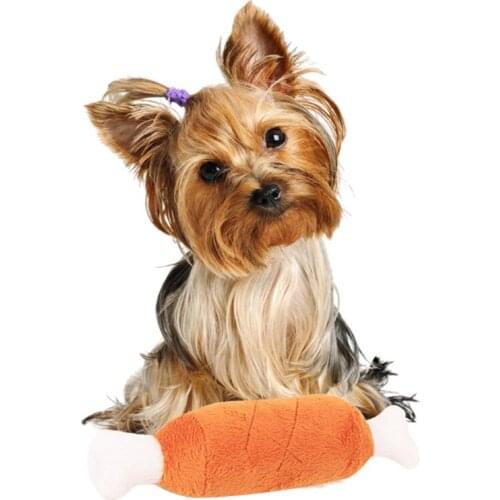 Simulation Bone Shape Plush Toy Pet Molar Teeth Cleaning Training Outdoor Toys Pet Chewing Squeaker Toy Dogs Fleece Qianyi