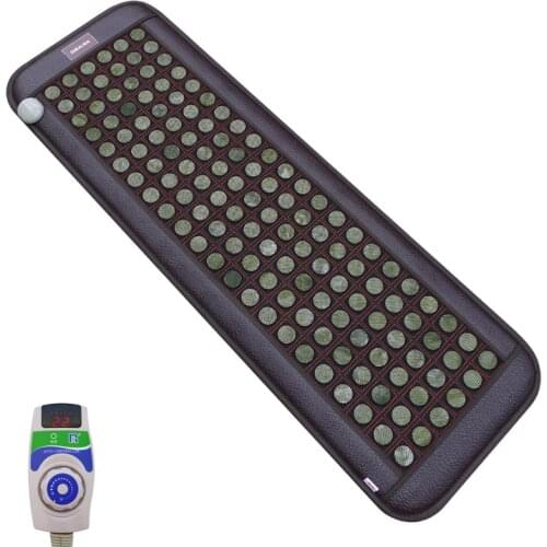 Far Infrared Heating Mat - Hot Stones Jade Tourmaline - Negative Ions - Mesh Mat - Adjustable Timer & Temperature - Heating Pad