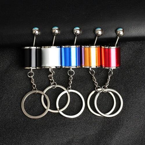 Creative Car 6 Speed Gearbox Gear Head Keychain Manual Transmission Lever Metal Key Ring Car Refitting Metal Pendant Keychain