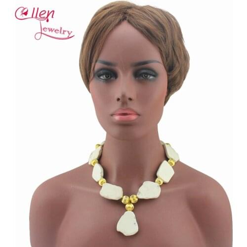 Fashion Indian Large Pendant Necklace Jewelry Unique Beads Slice Jewelry African Style Free Shipping W13325