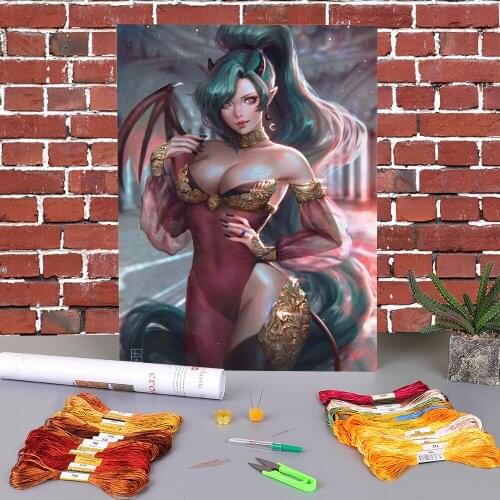 Cartoon Girl Woman Printed 11CT Cross Stitch Complete Kit Embroidery DMC Threads Craft Knitting Sewing Handicraft Different