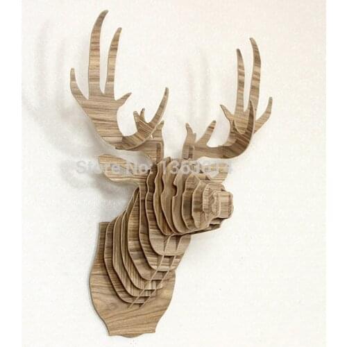J&E big deer head wall decor nice gift craft for wall decoration self-build puzzle