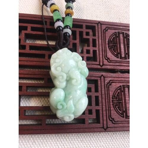 Natural 7A Myanmar jade hand-carved green jade pendant necklace emerald pendants jadeite jade jewelry for men women necklaces