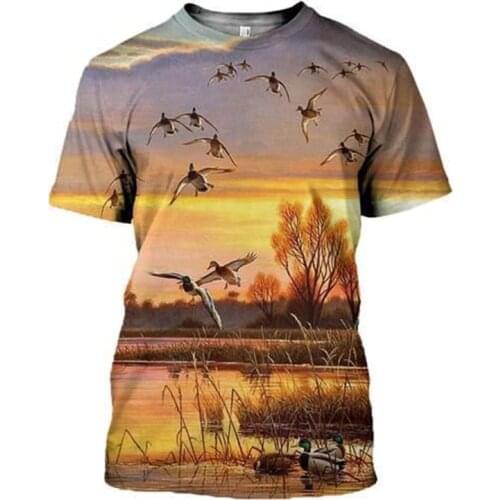 2020 New Fashion Men hoodies 3D Print t shirt New Fashion Animal Hunting Duck Art t shirt tees shorts sleeve Apparel Unisex-3