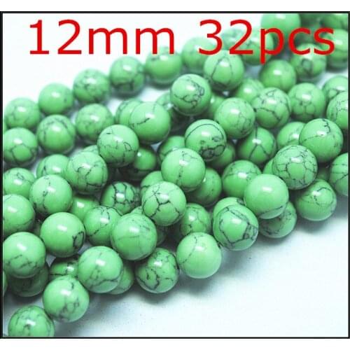 New arrivals turquoisee stone beads gem stone beads accessories top fashion diy jewelry beads 12mm many colors for choices