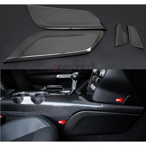 Real Carbon Car Interior Center Console Side Panel Trim For Ford Mustang 2015 2016 2017 2018 2019 2020 4pcs