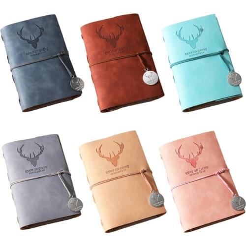 Portable PU Leather Cover Loose-leaf Notebook w/ Strap Pendant Storage Bag A6 Travel Handbook for Dairy Travel Office