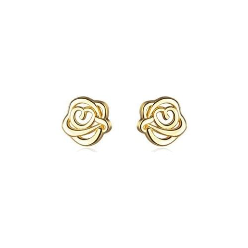 Real. 925 Sterling Silver heart Hollow Rose Flower Ear Stud Earrings Jewelry C-E3578
