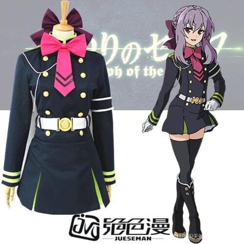 Seraph of the End Owari no Serafu Shinoa Hiragi Cosplay Costume Shinoa Hiragi Cosplay Halloween Costume
