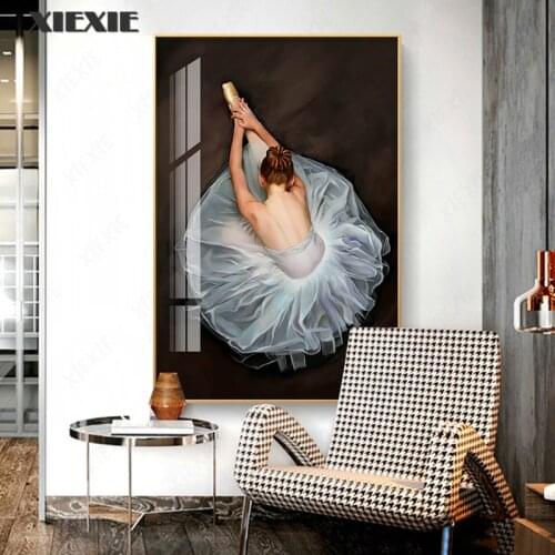 Modern Ballet Dancing Girl Canvas Painting Nordic Style Poster and Print Figure Art Wall for Living Room Bedroom Decoration