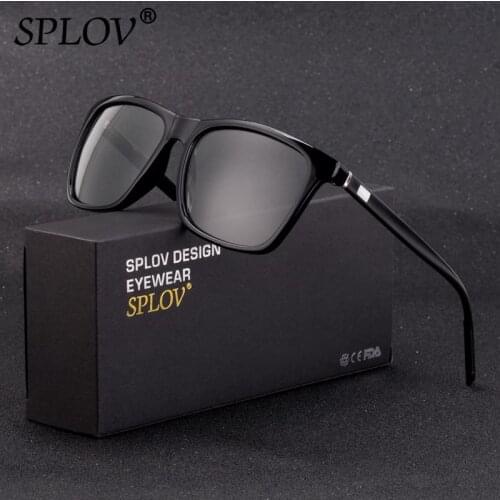 SPLOV Fashion Men Polarized Sunglasses Photochromic Lens Aluminium Magnesium Spring Legs Classic Eyewear Day and Dight UV400