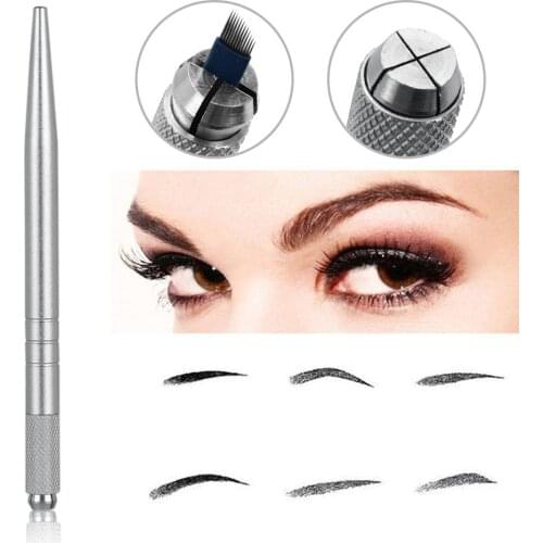 Eyebrow Tattoo Microblading Pen Tattoo Machine For Permanent Makeup Eyebrow With Needle Blade Microblading Tool 5Pcs