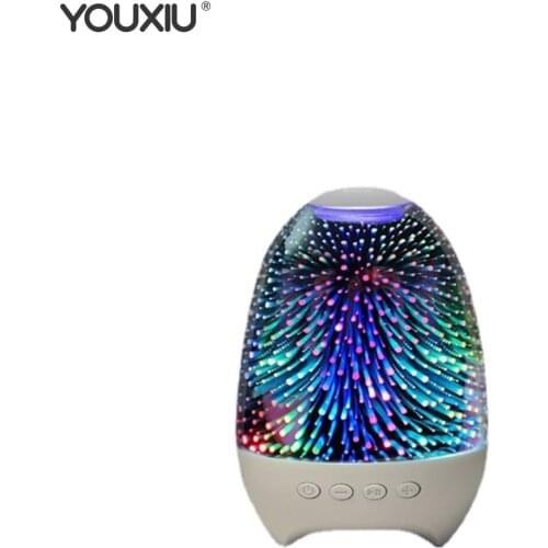 YOUXIU Colorful Atmosphere Light Speaker Wireless Bluetooth Bedside Lamp 5W Loudspeaker Sound Box Support TF USB AUX