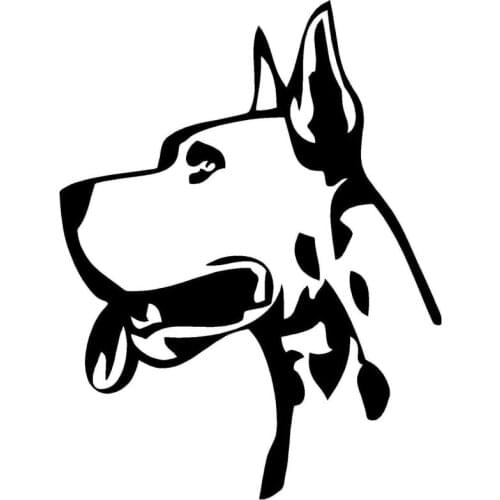 11.1*14.6CM Great Dane Head Funny Window Decorative Decals Classic Animal Car Stickers Black/Silver C6-1586