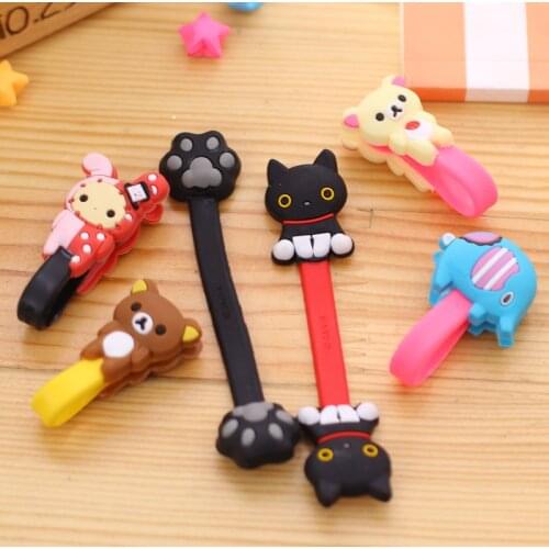 10pcs/lot Lovely Elephant Bear Cartoon Cable Winder Headphone Earphone Cable Wire Organizer Cord Holder For iphone samsung
