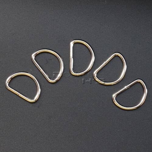100pcs/lot 5/8"(15mm) Nickel Plated D Ring Semi Ring Ribbon Clasp Knapsack Belt Buckle
