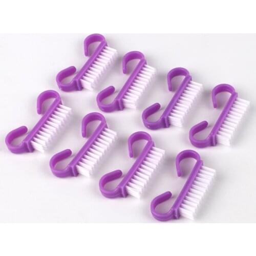 100Pcs/Lot Acrylic Nail Brush Purple Nail Art Manicure Soft Remove Dust Pedicure Nail Brushes Plastic Handle Cleaning Tools Set