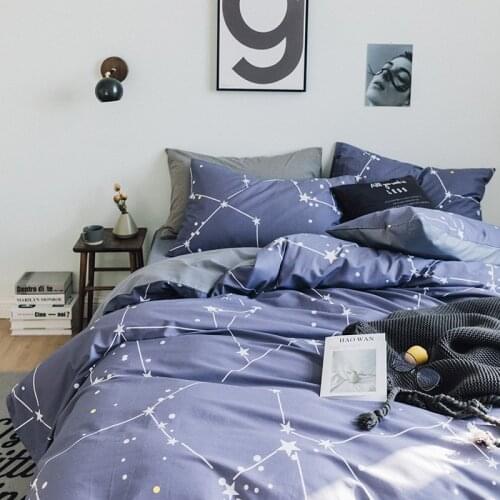 100% cotton bedding sets 3pcs Nordic style cotton comforter duvet cover set Twin Queen King size home textiles
