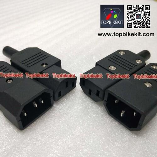 4PCS Power connector Prong IEC 320 C14 Power 2 Males+2 Females Inlet Plug Connector 10A / 250V AC for ebike battery and charger