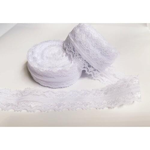 2.5mm Width 40M White Lace Decoration Lace Gift Packaging Wedding Banquet Decoration Christmas DIY Craft Gift Ribbon