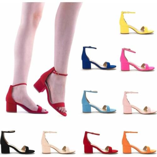Summer Womens Fashion Sexy Open Toe Thick Heel Sandals High-heeled Shoes Wedding Party Shoe Lady Girl 6050-2VE