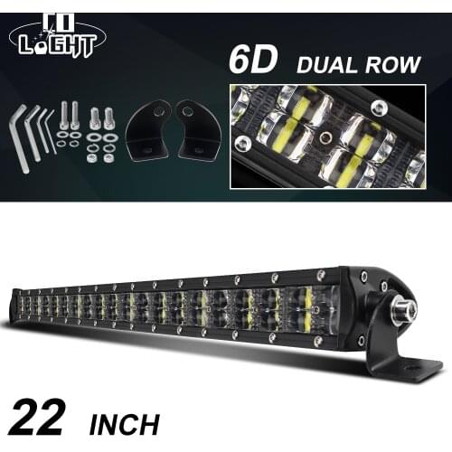 CO LIGHT Super Slim 6D LED Work Light Off-Road 22" 120W Spot Flood Combo Beam Led Car Light for Truck SUV ATV Boat 4x4 12V 24V
