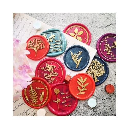 The flower Stamp Head Custom Wax Seal Heads Stamps Postage Journal Package Wedding Gifts Envelope Handmade Tools
