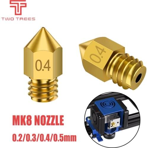 3D Printer Brass Copper Nozzle Mixed Sizes 0.2/0.3/0.4/0.5 Extruder Print Head For 1.75MM MK8 Makerbot