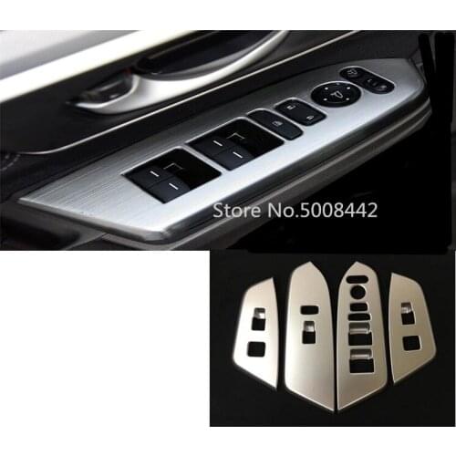 For Honda CRV CR-V 2017 2018 2019 2020 car cover door Window glass panel ABS matte Armrest Lift Switch button trim frame 4pcs