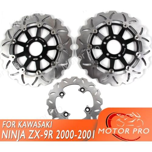 For Kawasaki Ninja ZX-9R 2000 2001 Front Rear Brake Disc Disk Rotor Kit Motorcycle Accessories ZX9R ZX 9R 00 01 CNC Aluminum